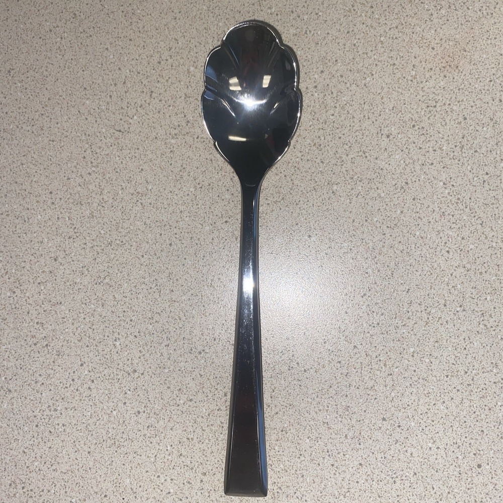 Yamazaki Patrick EPOCH 18/8 Stainless Flatware. Sugar Shell Spoon. Glossy 6 1/2"